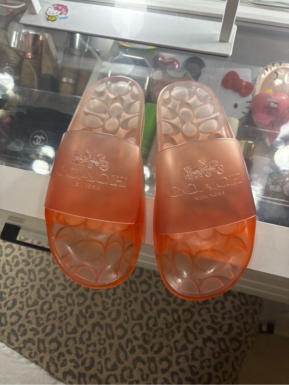 Coach Women's Slippers in Vibrant Orange - Picture 4 of 4